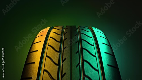 Animation.1920/1080 Colorful Tire Endless Rotation 2.12 Second Long.