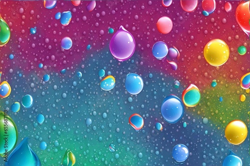 Wallpaper Mural Colorful liquid water backdrop background drops bubbles flow fluid digital splash, wallpaper Torontodigital.ca