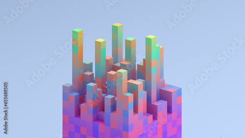 Abstract 3d render  colorful geometric background design