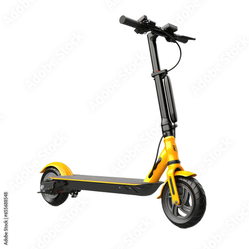 Electric scooter on transparent background