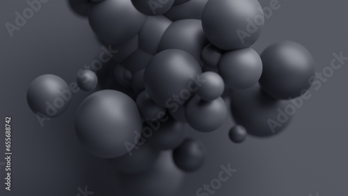 Fototapeta Naklejka Na Ścianę i Meble -  Abstract 3d background design with black spheres