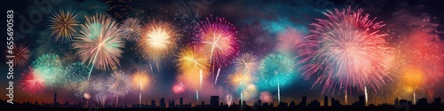 Colorful fireworks and celebrations