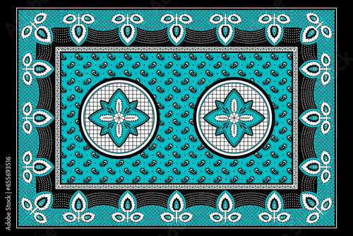 African Wax Print fabric, Ethnic overlap ornament seamless design, Khanga pattern motifs floral elements. khanga texture, colorful textile Ankara fashion style. New Design For Fabric