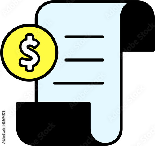 bill tax payment, purchase list, flat lined icon