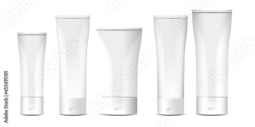Plastic tube, cosmetic packaging. Pack mockup isolated on transparent background
