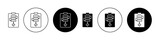 Procedure icon set in black filled and outlined style. suitable for UI designs