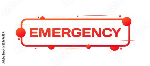 Emergency button. Flat, red, emergency sign, emergency button. Vector icon