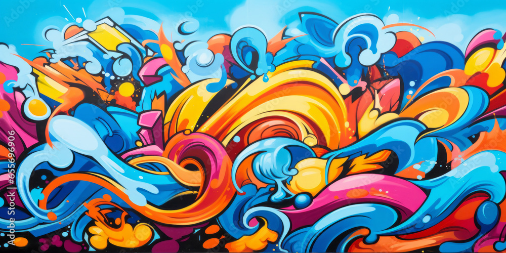Graffiti wall abstract background, modern art