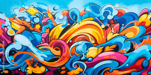Graffiti wall abstract background, modern art © standret