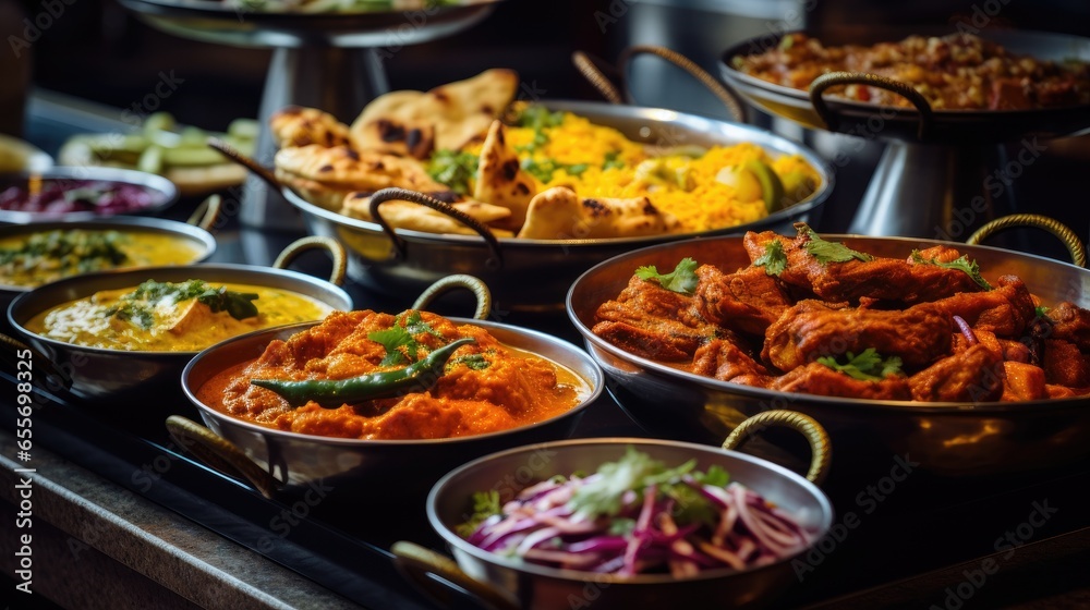 Indian food wedding buffet