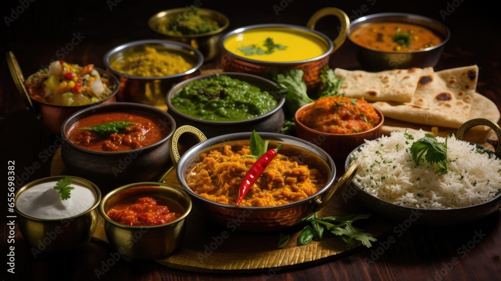 Fototapeta premium Indian food wedding buffet