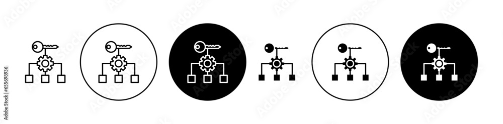 Key Factor icon set in black filled and outlined style. suitable for UI ...