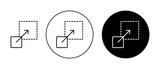 scalability icon set in black filled and outlined style. suitable for UI designs