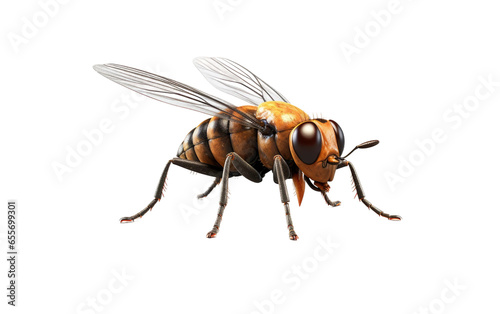 Cartoon Firefly From in Portrait Isolated on White Transparent Background.