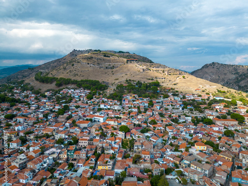 Bergama Town drone view in Turkey