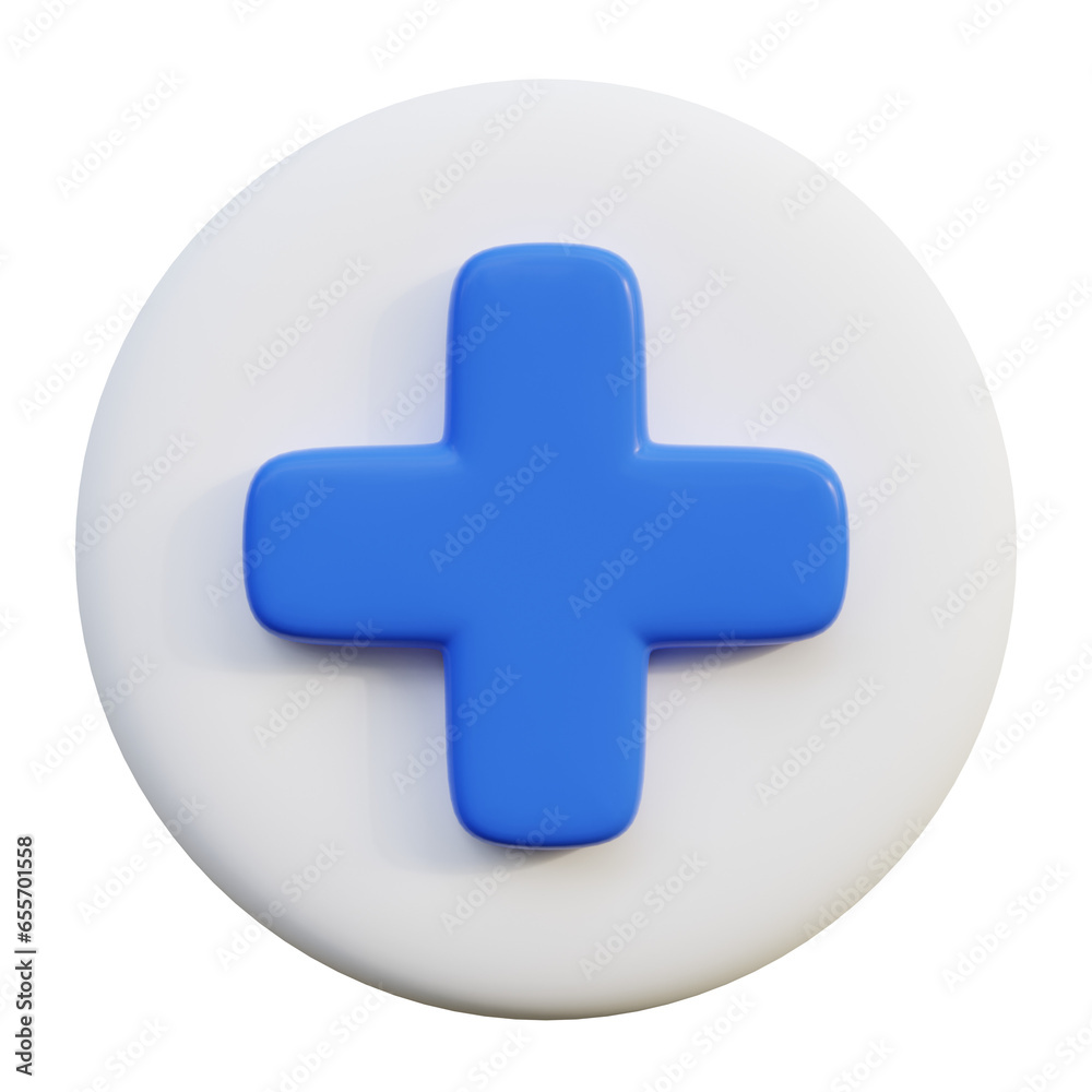 Fototapeta premium Plus 3D Icon on white circle.