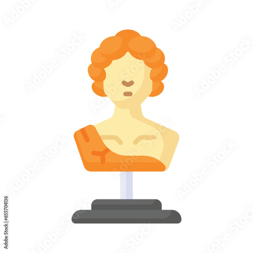 Ancient statue, ancient greek sculpture icon design in trendy style