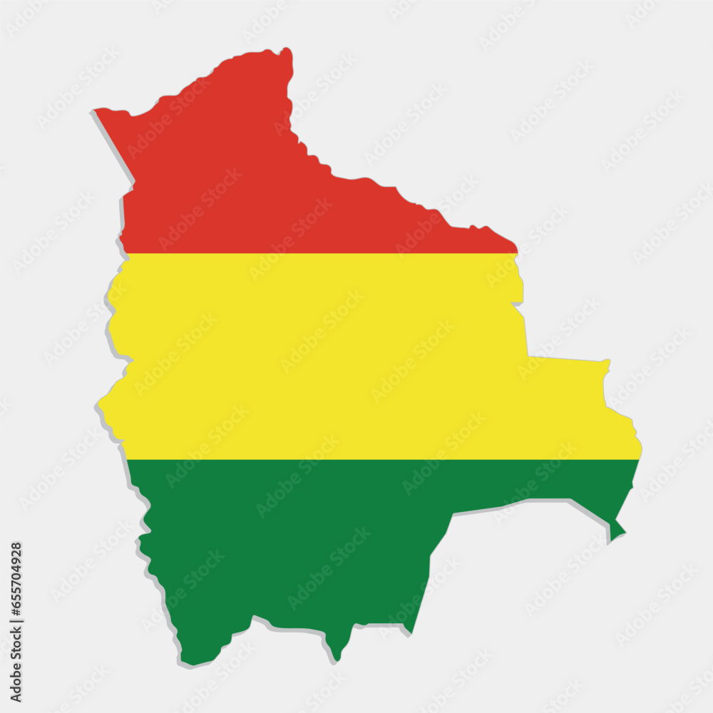 bolivia map with flag on gray background bolivia map with flag on gray background
