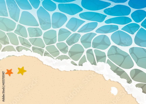 透き通った海辺のイラスト