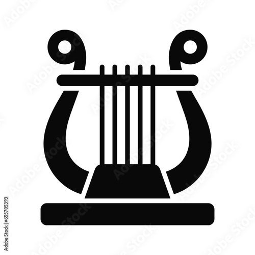 Download this premium icon of harp, greek musical instrument