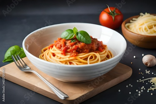 spaghetti with tomato sauce © ahmad