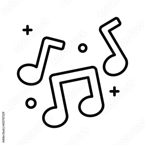 Music notes, song, melody or tune flat vector icon for musical apps and websites, trendy design