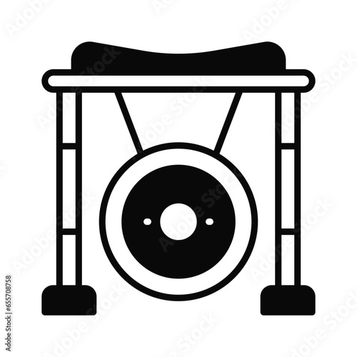 Check this carefully crafted icon of gong in modern style, customizable vector