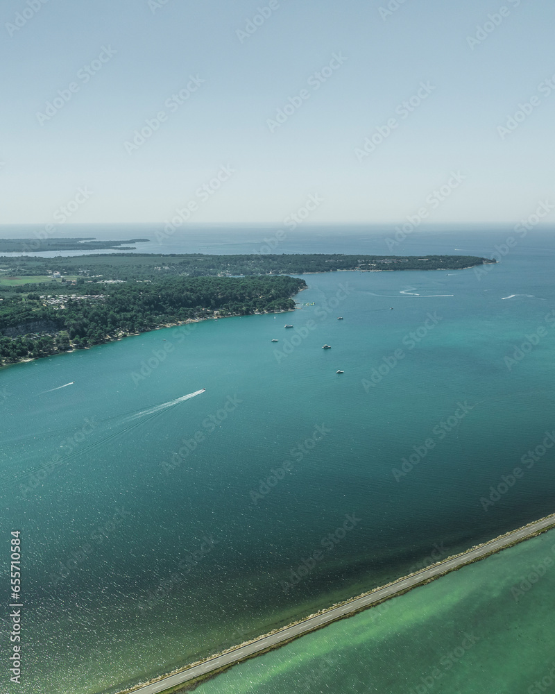 Aerial view of Mirna lagoon and Mirna river along the coastline, Antenal, Istria, Croatia. Aerial view of Mirna lagoon and Mirna river along the coastline, Antenal, Istria, Croatia.