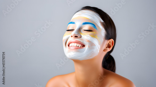 chicas con la cara pintada sonriendo y felices