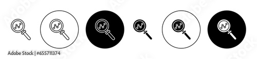 Analysis vector icon set in black color. Suitable for apps and website UI designs
