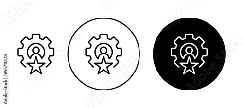 Employee skills vector icon set in black color. Suitable for apps and website UI designs photo