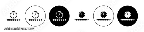 Timeline vector icon set in black color. Suitable for apps and website UI designs