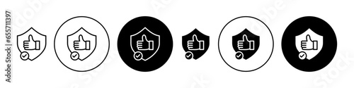reliability vector icon set in black color. Suitable for apps and website UI designs photo
