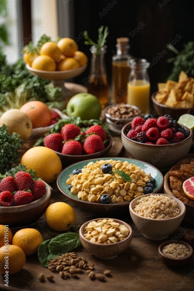 A beautifully set table with a delicious spread of food