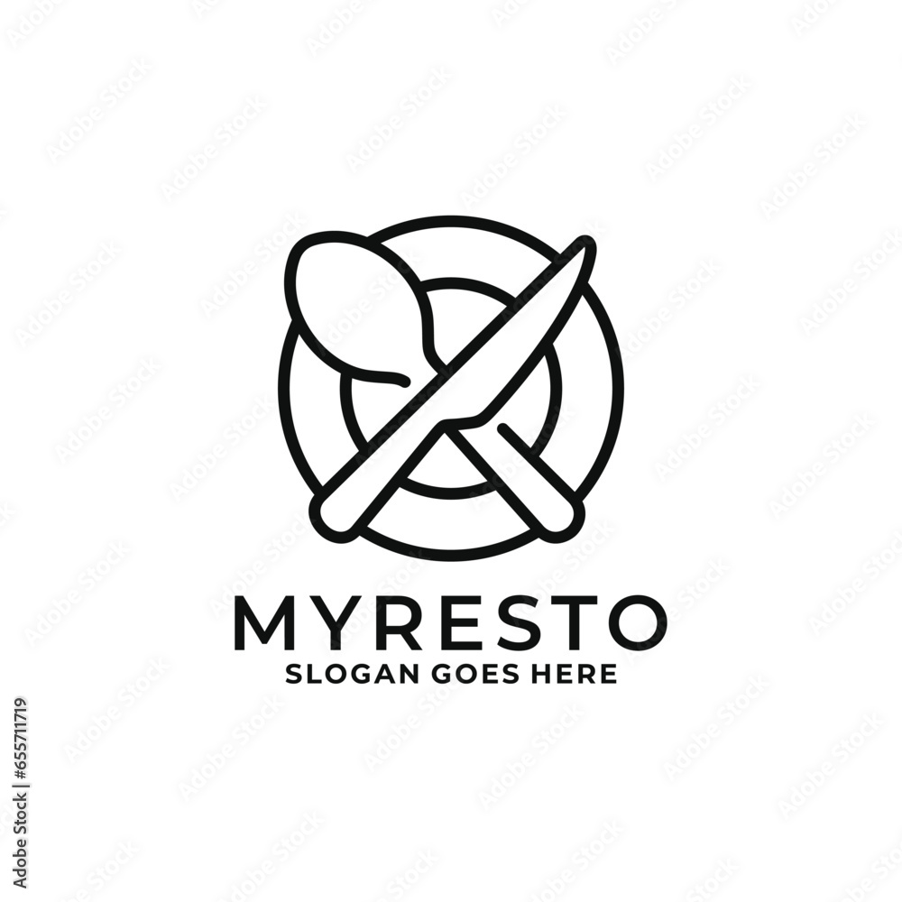 Fototapeta premium Restaurant logo design vector illustration