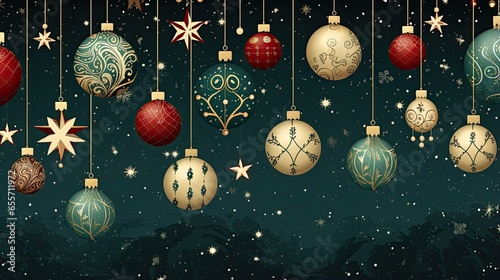 Christmas decoration and happy New Year background.