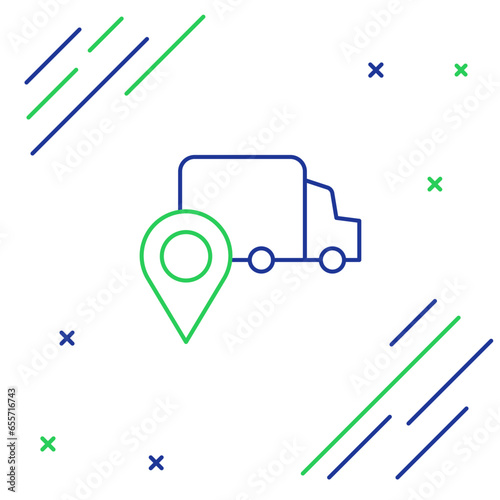 Line Delivery tracking icon isolated on white background. Parcel tracking. Colorful outline concept. Vector