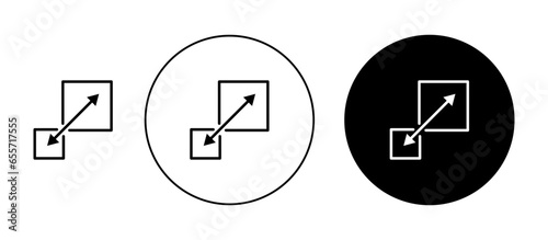 scalability vector icon set in black color. Suitable for apps and website UI designs photo