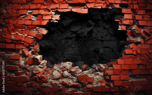 Hole in the red brick wall