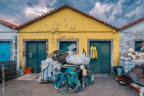 Viana do Castelo wharfs, fishermen/lobstermen equipment, boats, and nautical gear - Portugal photo
