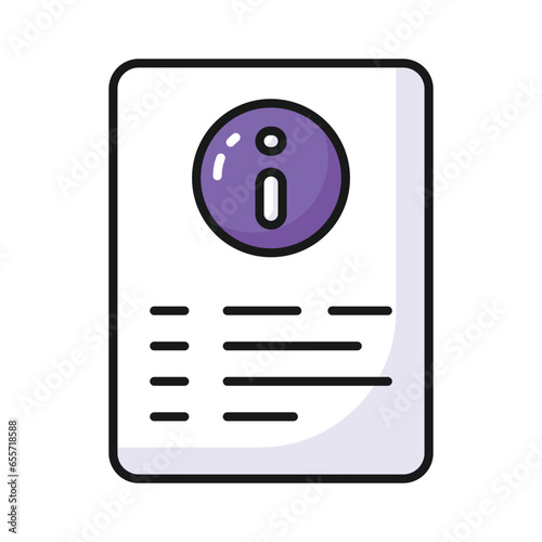 Check this carefully designed icon of information document in modern style photo