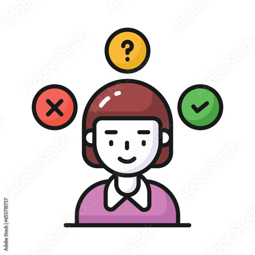 Download this premium icon of decision making, customizable vector design