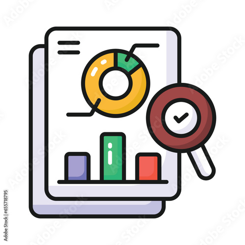 Check this carefully crafted icon of business report, analytical report vector