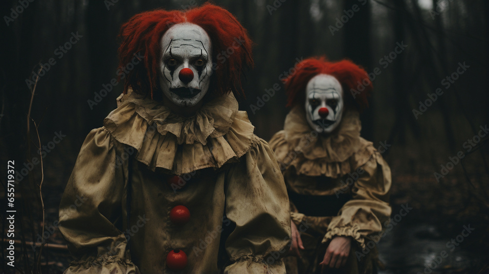 The Clown's Stare: Eyes Piercing with Malevolence, Generative AI