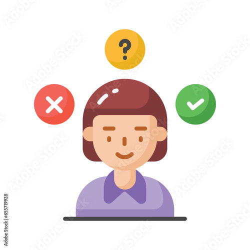 Download this premium icon of decision making, customizable vector design