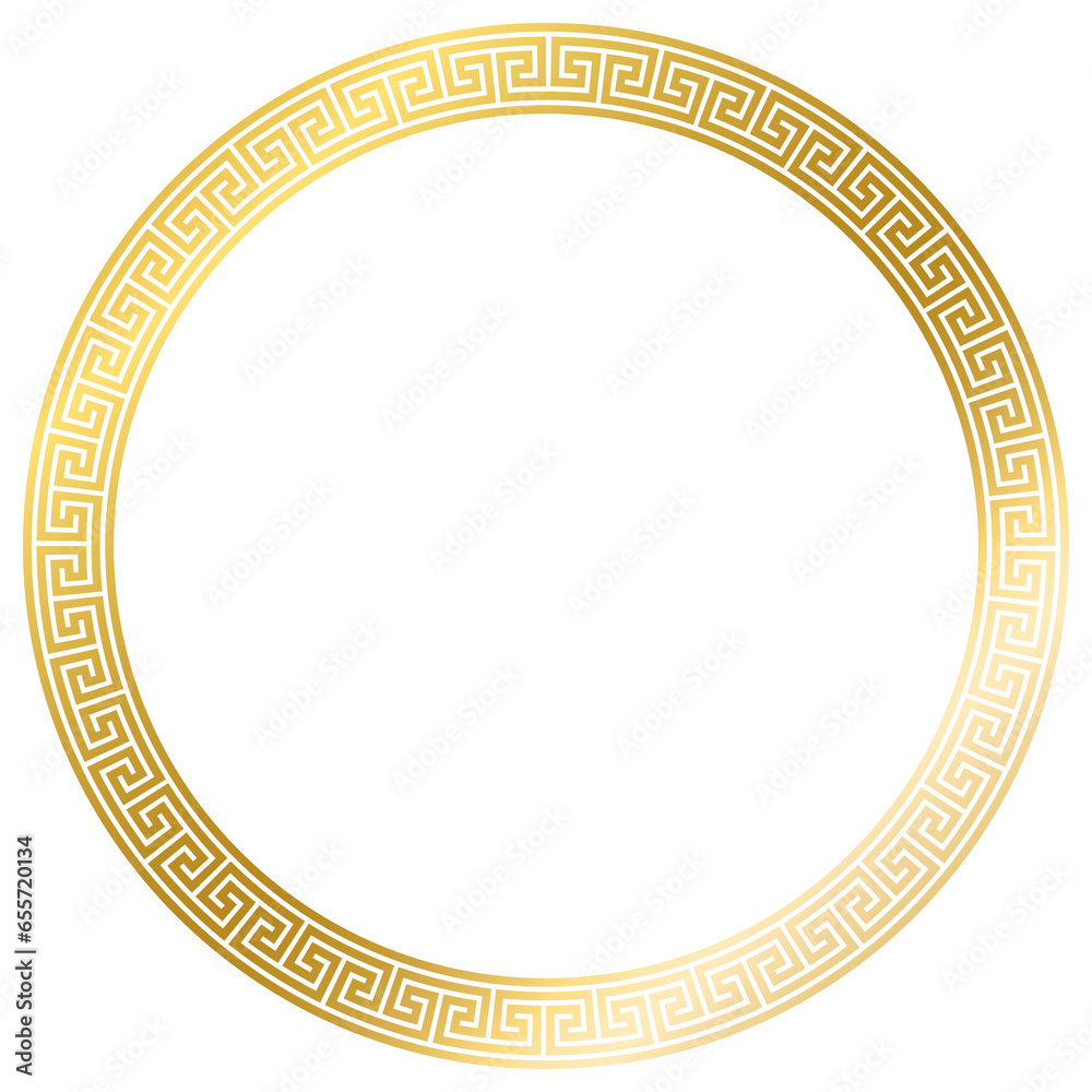 Greek circle golden frame isolated on white background windows transparent background png file Greek circle golden frame isolated on white background windows transparent background png file