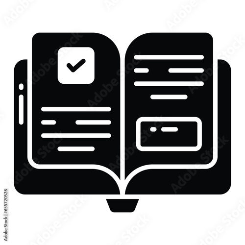 Organized book of reference on a certain field of knowledge, employee handbook icon design