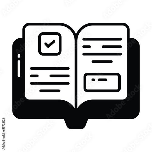 Organized book of reference on a certain field of knowledge, employee handbook icon design