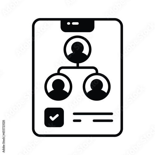 Check this beautifully designed icon of approved team in trendy style, team structure vector design