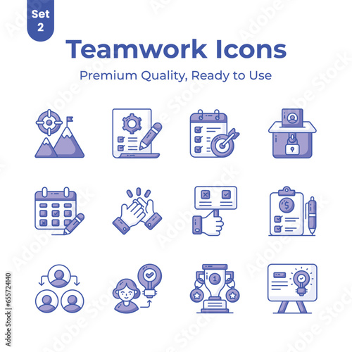 Get your hold on this catchy vector set of teamwork, isolated on white background